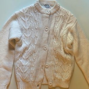White crocheted cardigan